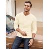imageCOOFANDY Mens Henley Shirts Long Sleeve Basic Waffle Pique Pullover TShirt with PocketBeige
