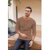 imageCOOFANDY Mens Henley Shirts Long Sleeve Basic Waffle Pique Pullover TShirt with PocketDark Brown