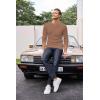 imageCOOFANDY Mens Henley Shirts Long Sleeve Basic Waffle Pique Pullover TShirt with PocketDark Brown