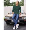 imageCOOFANDY Mens Henley Shirts Long Sleeve Basic Waffle Pique Pullover TShirt with PocketDark Green