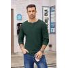 imageCOOFANDY Mens Henley Shirts Long Sleeve Basic Waffle Pique Pullover TShirt with PocketDark Green