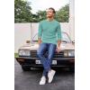 imageCOOFANDY Mens Henley Shirts Long Sleeve Basic Waffle Pique Pullover TShirt with PocketGrey Green