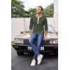 imageCOOFANDY Mens Henley Shirts Long Sleeve Basic Waffle Pique Pullover TShirt with PocketPat Army  Light Khaki