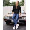 imageCOOFANDY Mens Henley Shirts Long Sleeve Basic Waffle Pique Pullover TShirt with PocketPat Black  Light Brown