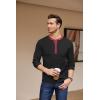 imageCOOFANDY Mens Henley Shirts Long Sleeve Basic Waffle Pique Pullover TShirt with PocketPat Black  Wine Red