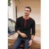 imageCOOFANDY Mens Henley Shirts Long Sleeve Basic Waffle Pique Pullover TShirt with PocketPat Black  Wine Red