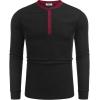 imageCOOFANDY Mens Henley Shirts Long Sleeve Basic Waffle Pique Pullover TShirt with PocketPat Black  Wine Red