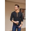 imageCOOFANDY Mens Henley Shirts Long Sleeve Basic Waffle Pique Pullover TShirt with PocketPat Navy  Light Brown