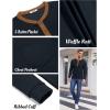 imageCOOFANDY Mens Henley Shirts Long Sleeve Basic Waffle Pique Pullover TShirt with PocketPat Navy  Light Brown