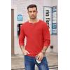 imageCOOFANDY Mens Henley Shirts Long Sleeve Basic Waffle Pique Pullover TShirt with PocketRed