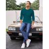 imageCOOFANDY Mens Henley Shirts Long Sleeve Basic Waffle Pique Pullover TShirt with PocketTeal Blue