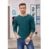 imageCOOFANDY Mens Henley Shirts Long Sleeve Basic Waffle Pique Pullover TShirt with PocketTeal Blue