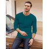 imageCOOFANDY Mens Henley Shirts Long Sleeve Basic Waffle Pique Pullover TShirt with PocketTeal Blue