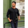 imageCOOFANDY Mens Henley Shirts Long Sleeve Button TShirtBlack