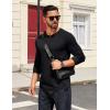 imageCOOFANDY Mens Henley Shirts Long Sleeve Button TShirtBlack