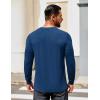 imageCOOFANDY Mens Henley Shirts Long Sleeve Button TShirtDeep Blue