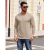 imageCOOFANDY Mens Henley Shirts Long Sleeve Button TShirtKhaki