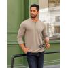 imageCOOFANDY Mens Henley Shirts Long Sleeve Button TShirtKhaki