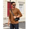 imageCOOFANDY Mens Henley Shirts Long Sleeve Button TShirtLight Brown