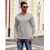 imageCOOFANDY Mens Henley Shirts Long Sleeve Button TShirtLight Grey