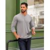 imageCOOFANDY Mens Henley Shirts Long Sleeve Button TShirtLight Grey
