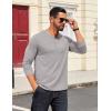 imageCOOFANDY Mens Henley Shirts Long Sleeve Button TShirtLight Grey