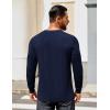 imageCOOFANDY Mens Henley Shirts Long Sleeve Button TShirtNavy Blue
