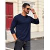 imageCOOFANDY Mens Henley Shirts Long Sleeve Button TShirtNavy Blue