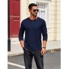 imageCOOFANDY Mens Henley Shirts Long Sleeve Button TShirtNavy Blue