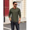 imageCOOFANDY Mens Henley Shirts Long Sleeve Button TShirtOlive Green