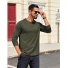 imageCOOFANDY Mens Henley Shirts Long Sleeve Button TShirtOlive Green