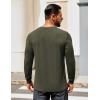 imageCOOFANDY Mens Henley Shirts Long Sleeve Button TShirtOlive Green