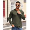 imageCOOFANDY Mens Henley Shirts Long Sleeve Button TShirtOlive Green