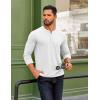 imageCOOFANDY Mens Henley Shirts Long Sleeve Button TShirtWhite
