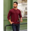 imageCOOFANDY Mens Henley Shirts Long Sleeve Button TShirtWine Red