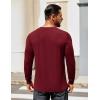 imageCOOFANDY Mens Henley Shirts Long Sleeve Button TShirtWine Red