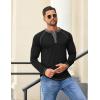 imageCOOFANDY Mens Henley Shirts Long Sleeve Casual Button V Neck TShirt Lightweight Fashion Pullover ShirtsBlack