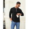 imageCOOFANDY Mens Henley Shirts Long Sleeve Casual Button V Neck TShirt Lightweight Fashion Pullover ShirtsBlack