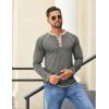 imageCOOFANDY Mens Henley Shirts Long Sleeve Casual Button V Neck TShirt Lightweight Fashion Pullover ShirtsDark Heather Grey
