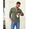 imageCOOFANDY Mens Henley Shirts Long Sleeve Casual Button V Neck TShirt Lightweight Fashion Pullover ShirtsHeather Army Green