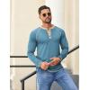 imageCOOFANDY Mens Henley Shirts Long Sleeve Casual Button V Neck TShirt Lightweight Fashion Pullover ShirtsHeather Blue