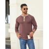 imageCOOFANDY Mens Henley Shirts Long Sleeve Casual Button V Neck TShirt Lightweight Fashion Pullover ShirtsHeather Burgundy