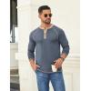 imageCOOFANDY Mens Henley Shirts Long Sleeve Casual Button V Neck TShirt Lightweight Fashion Pullover ShirtsHeather Dark Blue