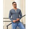 imageCOOFANDY Mens Henley Shirts Long Sleeve Casual Button V Neck TShirt Lightweight Fashion Pullover ShirtsHeather Dark Blue
