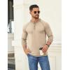 imageCOOFANDY Mens Henley Shirts Long Sleeve Casual Button V Neck TShirt Lightweight Fashion Pullover ShirtsHeather Khaki