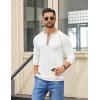 imageCOOFANDY Mens Henley Shirts Long Sleeve Casual Button V Neck TShirt Lightweight Fashion Pullover ShirtsWhite