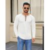 imageCOOFANDY Mens Henley Shirts Long Sleeve Casual Button V Neck TShirt Lightweight Fashion Pullover ShirtsWhite