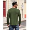 imageCOOFANDY Mens Henley Shirts Long Sleeve Casual Pullover Shirt Fashion Button TShirtArmy Green