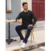 imageCOOFANDY Mens Henley Shirts Long Sleeve Casual Pullover Shirt Fashion Button TShirtBlack