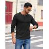 imageCOOFANDY Mens Henley Shirts Long Sleeve Casual Pullover Shirt Fashion Button TShirtBlack